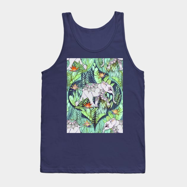 Little Elephant on a Jungle Adventure – faded vintage version Tank Top by micklyn